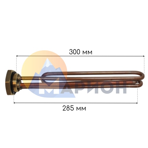 Нагревательный элемент RCT G1-1/4, L 300/ 230 петля, под анод M6, 4 кВт, 230В
